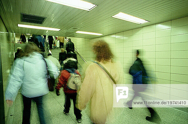 People In Subway Station  Toronto  Ontario