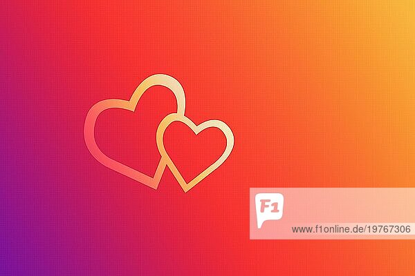 Zwei verbundene Herzen. Verbundene rote Herzen mit trendigen Hintergrund. Valentinstag  Liebe  Ehe Konzept