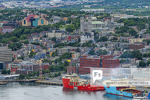The town of St. John's from Signal Hill National Historic Site  St. John's  Newfoundland  Canada  North America
