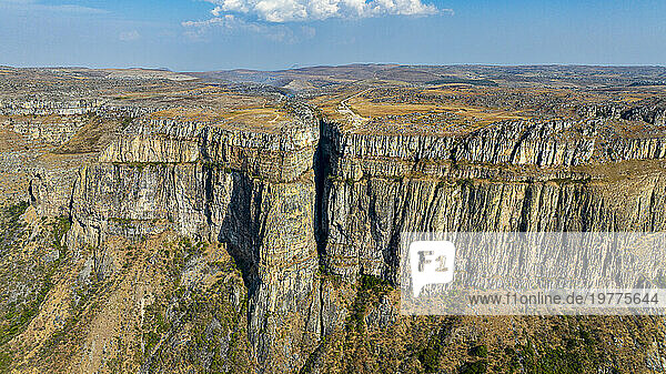 Aerial of the Tundavala Gap  great escarpment Serra da Leba  Lubango  Angola  Africa