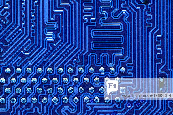 Blue Circuit Board  elektronische Computer Hardware Technologie. Motherboard digitaler Chip. Technische Wissenschaft