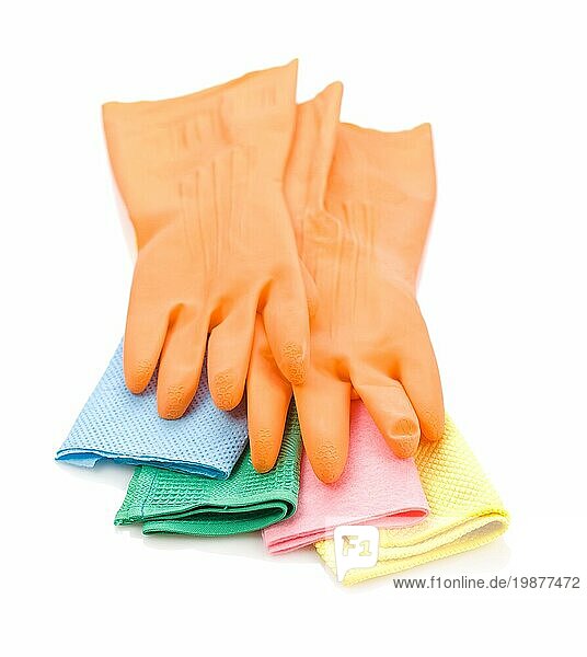 Handschuhe auf farbigen Tüchern