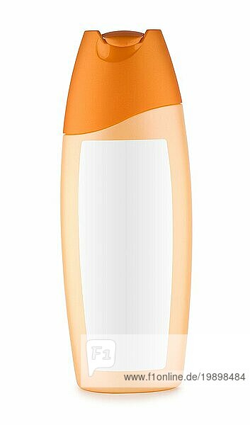 Orangefarbene Isolierflasche mit gebogenem Deckel