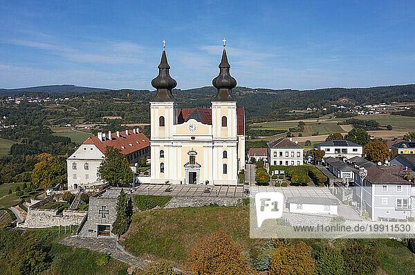 Austria  Lower Austria  Maria Taferl  Facade of rural basilica