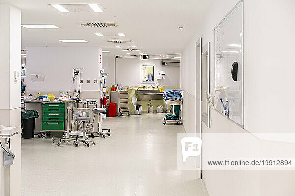 Hospital with furniture and medical equipment