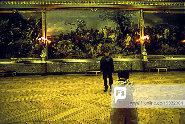 Tourists inside the Palace of Versailles in the outskirts of paris  France