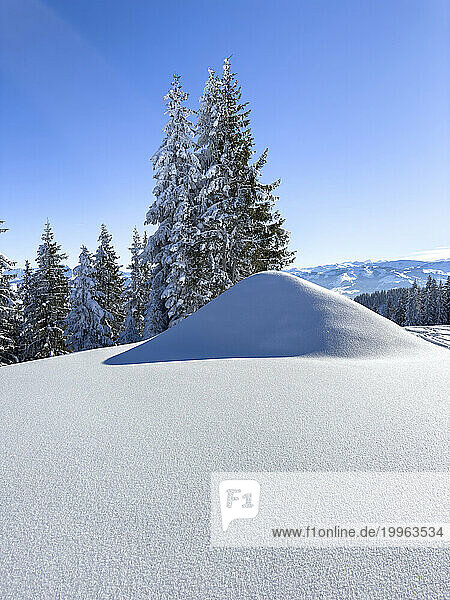 Austria  Deep snow in Kaiser Mountains