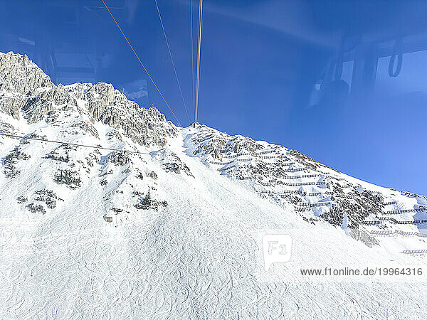 Austria  Tyrol  Hafelekarspitze seen from overhead cable car