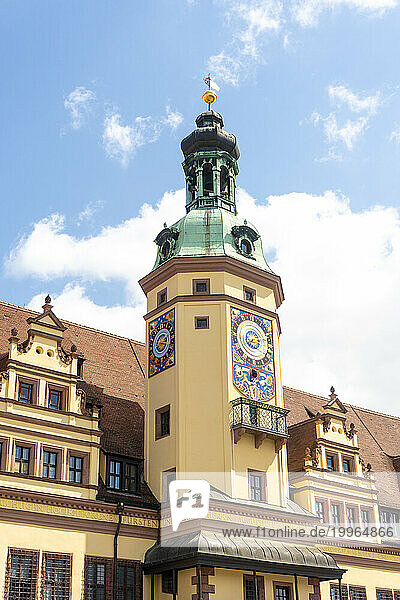 Germany  Saxony  Leipzig  Clock tower of Old Town Hall