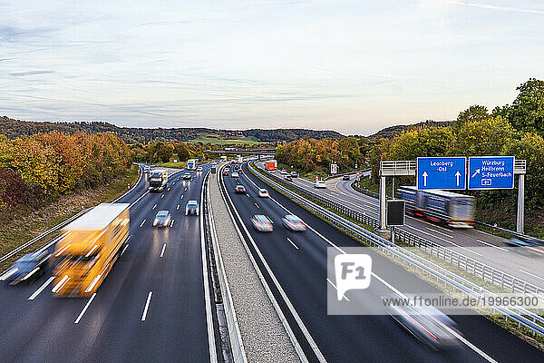 Germany  Baden-Wurttemberg  Leonberg  Traffic along Bundesautobahn 8