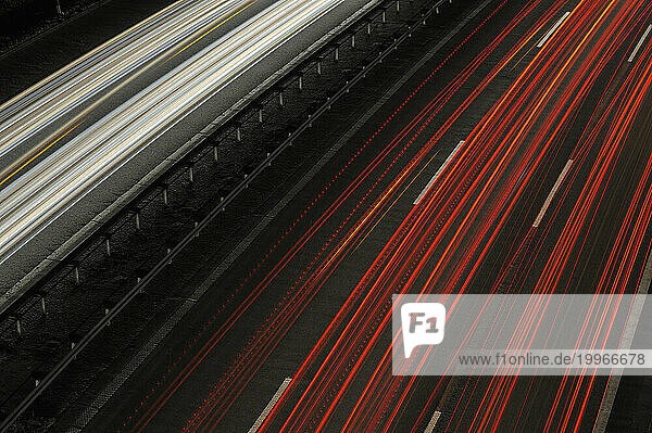 Germany  Bavaria  Red and white traffic light trails