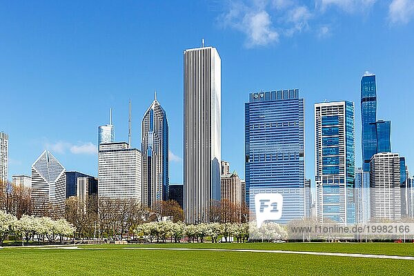 Chicago Skyline Wolkenkratzer Hochhäuser skyscraper in Chicago  USA  Nordamerika