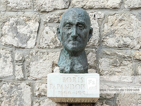 Boris Papandopulo  Bronzeskulptur  Osor  Insel Cres  Kvarner Bucht  Kroatien  Europa