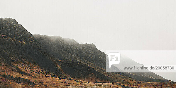 Scenic view rugged mountains  Iceland