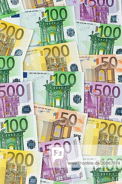 Viele Euro Geldscheine der Europäischen Union  50er  100er  200er  500er
