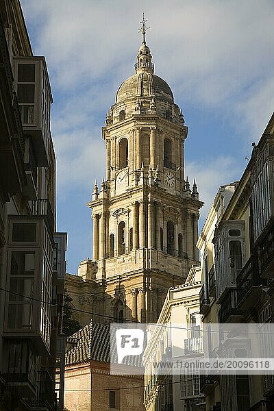 Glockenturm Barocke Architektur außen an der Kathedrale von Malaga  Spanien  Santa Iglesia Catedral Basílica de la Encarnación  Europa
