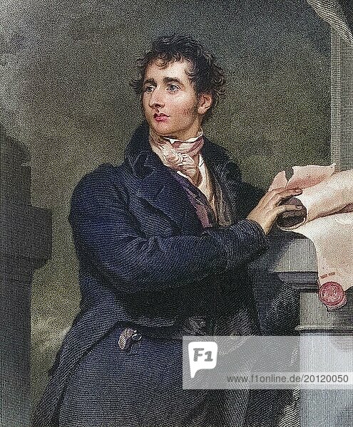 Sir Francis Burdett 5th Baronet 1770 to 1844 English reformist politician  Historical  digitally restored reproduction from a 19th century original  Record date not stated