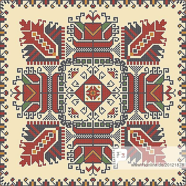 Traditionelle bulgarische Stickerei Vektor Muster