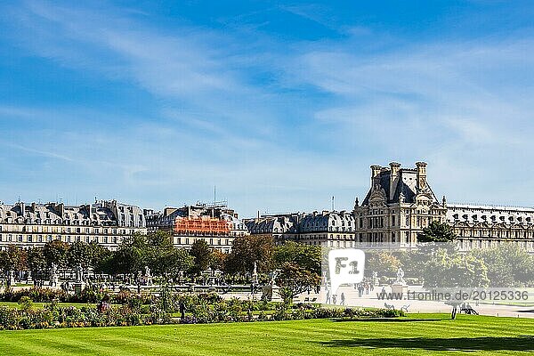 Blick auf den Jardin des Tuileries in Paris  Frankreich  Europa
