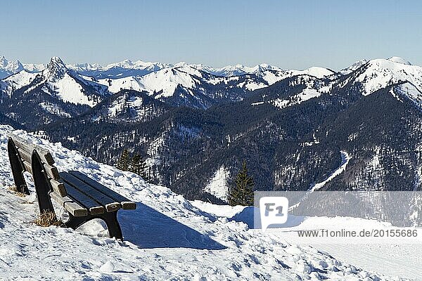 Winterliches Alpenpanorama vom Wallberg aus gesehen