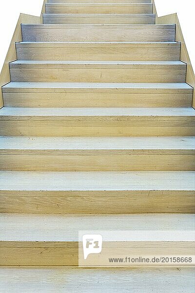 Modern wooden staircase in portrait format