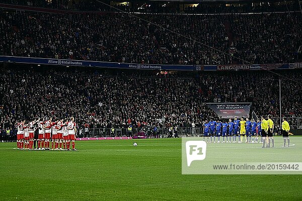 Mourning in honour of Andreas Andi Brehme  commemoration  minute's silence  minute's silence  FC Bayern Munich FCB  RasenBallsport Leipzig RBL  Allianz Arena  Munich  Bavaria  Germany  Europe