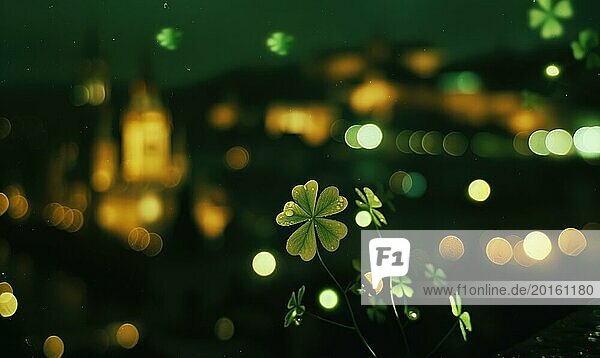 St. Patrick's Day Hintergrund mit Bokeh defokussiert Lichter. AI generiert  KI generiert