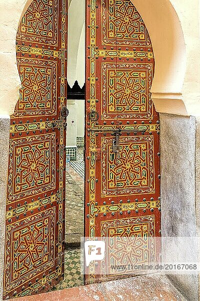 Oriental front door in Morocco  North Africa