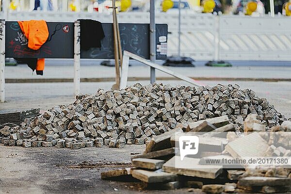 Building material lying on a construction site in Berlin  29/02/2024