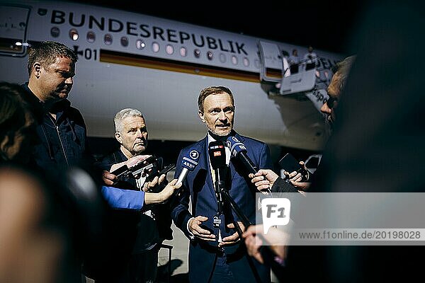 Christian Lindner (FDP)  Federal Minister of Finance  gives a press statement after the G20  G7 Finance Ministers and Central Bank Governors Summit 2024  in Sao Paulo  29 February 2024. Photographed on behalf of the Federal Ministry of Finance (BMF)