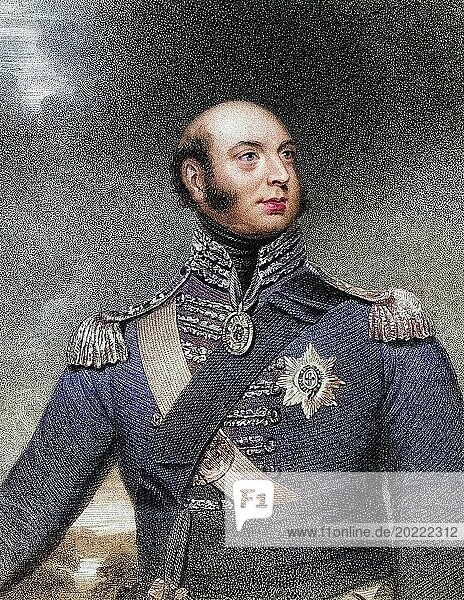 Prince Edward Augustus Duke of Kent and Strathearn 1767 to 1820 Son of King George III and father of Queen Victoria  Historic  digitally restored reproduction from a 19th century original  Record date not stated
