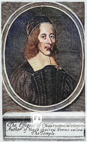 George Herbert  1593-1633. Englischer metaphysischer Dichter  Historisch  digital restaurierte Reproduktion von einer Vorlage aus dem 19. Jahrhundert  Record date not stated