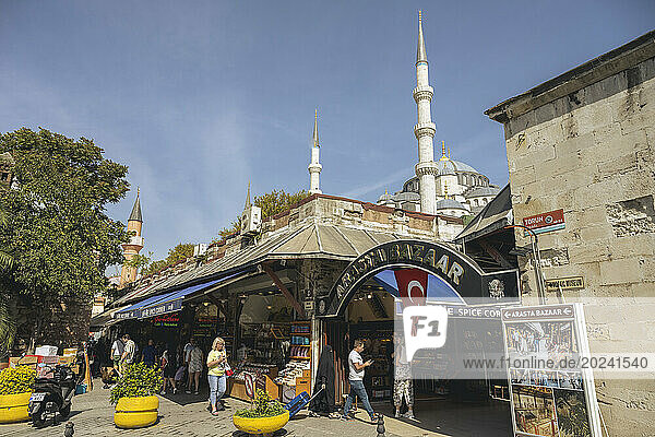 Arasta Bazaar and Blue Mosque in Istanbul; Istanbul  Turkey