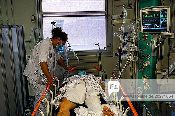 Shock room in the intensive care unit of a university hospital.