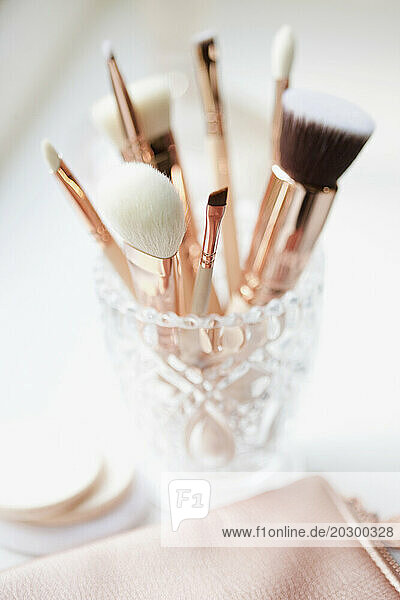 Close up of Makeup Brushes