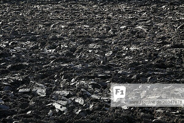 Freshly ploughed soil