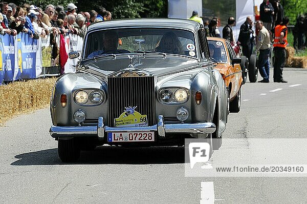 A grey Rolls-Royce drives on the road in a classic car race  SOLITUDE REVIVAL 2011  Stuttgart  Baden-Württemberg  Germany  Europe