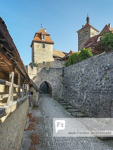 The Kobolzell Gate and the Kobolzell Tower  Rothenburg ob der Tauber  Middle Franconia  Bavaria  Germany  Europe