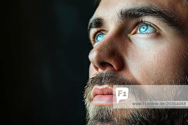 Close up portrait of a thoughtful man.