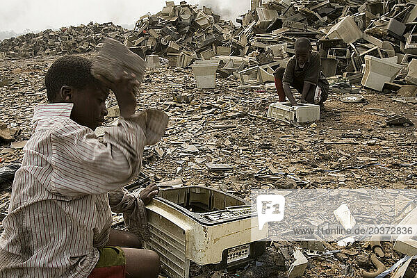 Computer dumping in Accra  Ghana