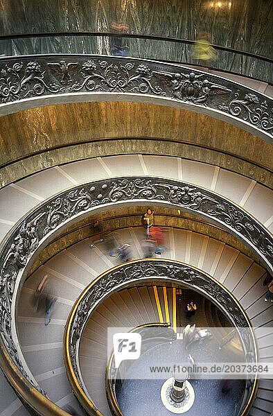 The spiral staircase in the Vatican Museum.