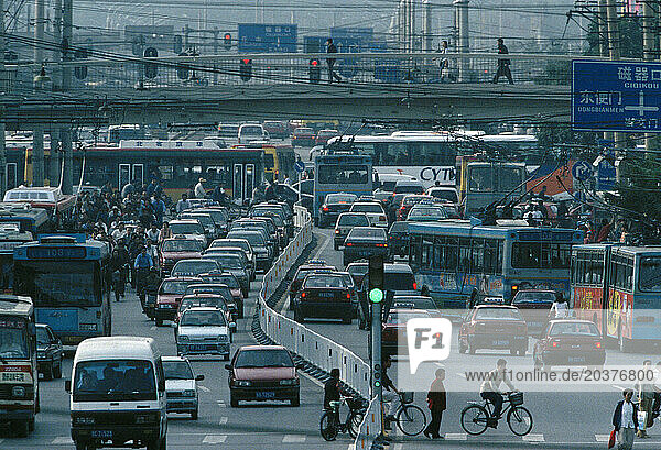 Rush hour in Beijing  China.