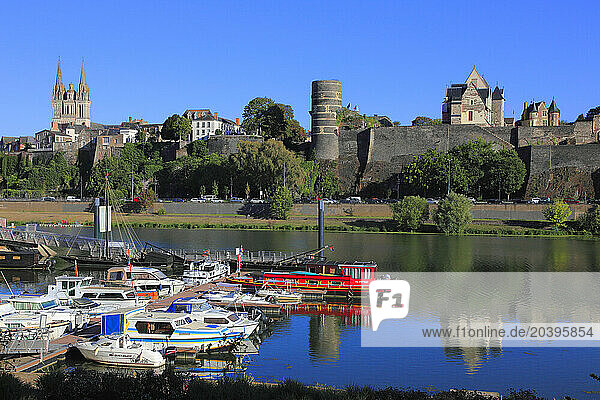 France, pays de la loire, Maine et Loire (49), Angers, castle, cathedral and Maine river