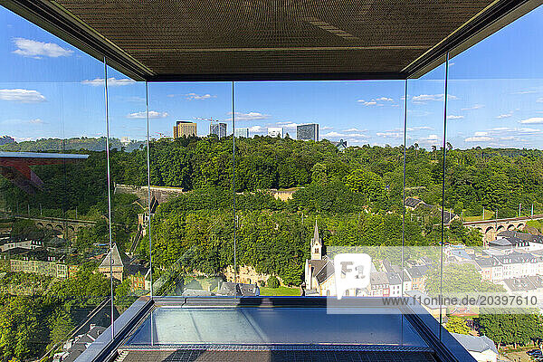Europe, Luxembourg, Luxembourg City. Pfaffenthal panoramic lift
