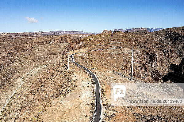 Road in mountains of Pico de Las Nieves  Las Palmas de Gran Canaria  Spain