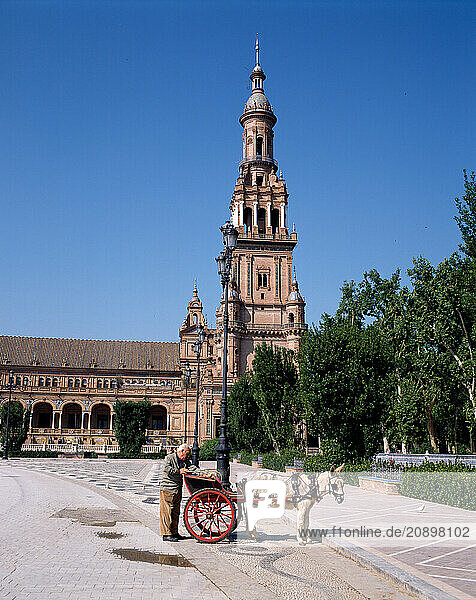 Spain. Seville. Plaza de EspaÃ±a.
