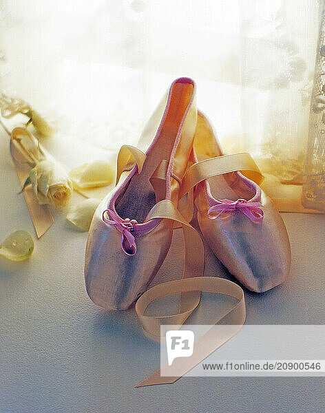 Still life of ballet shoes.