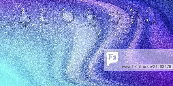Weihnachten Plätzchen Urlaub Grußkarte  Weihnachten Grußkarte  Neujahr violett blau Glitter Hintergrund  3d Cookies Weihnachten Poster