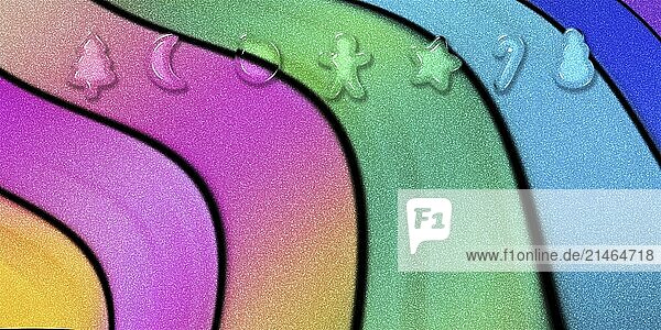 Weihnachten Plätzchen Urlaub Grußkarte  Weihnachten Grußkarte  Neujahr bunte Glitter Hintergrund  3d Cookies Weihnachten Poster