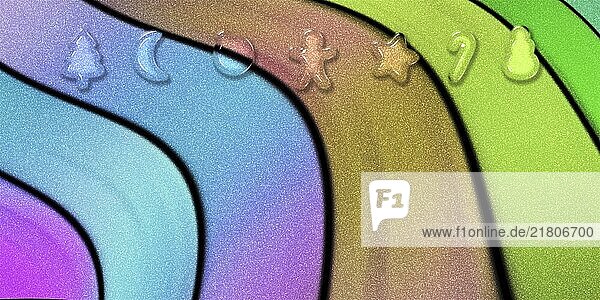 Weihnachten Plätzchen Urlaub Grußkarte  Weihnachten Grußkarte  Neujahr bunte Glitter Hintergrund  3d Cookies Weihnachten Poster